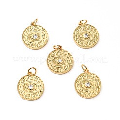 Rack Plating Brass Micro Pave Clear Cubic Zirconia Pendants&nbsp;KK-H431-55G