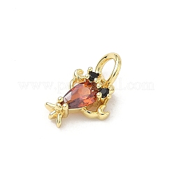 Brass Micro Pave Cubic Zirconia Charms&nbsp;KK-H255-29G