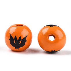 Halloween Theme Wood European Beads&nbsp;WOOD-N016-04I