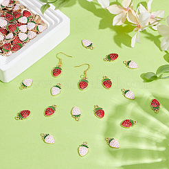 100Pcs 2 Colors Light Gold Plated Alloy Enamel Pendants&nbsp;ENAM-ME0001-01