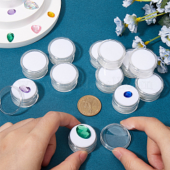 Round Jewelry Clear Plastic Loose Diamond Storage Box&nbsp;CON-WH20003-01A-02