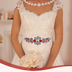 1Pc Flower Alloy Rhinestone Ornament Accessories&nbsp;DIY-FG0008-03A