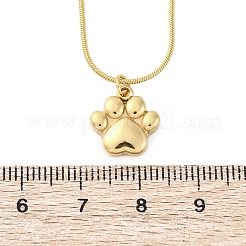 304 Stainless Steel Dog Paw Print Pendant Necklaces for Women&nbsp;NJEW-Z044-13G