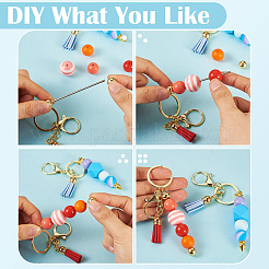 DIY Alloy & Aluminum Alloy Bar Beadable Keychain Making Kits&nbsp;DIY-TA0012-43G
