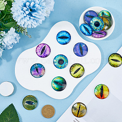 20Pcs 10 Styles Luminous Self Adhesive Glass Eyes Cabochons&nbsp;GGLA-SP0001-06