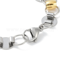 201 Stainless Steel Flat Round Link Chain Bracelets for Women Men&nbsp;BJEW-I316-08B