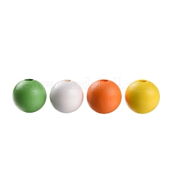 160Pcs 4 Colors Farmhouse Country and Rustic Style Painted Natural Wood Beads&nbsp;WOOD-LS0001-01K
