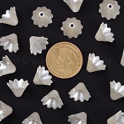 Multi-Petal Flower ABS Plastic Imitation Pearl Bead Caps&nbsp;X-OACR-R016-25