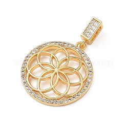 Brass Micro Pave Clear Cubic Zirconia Pendants&nbsp;LS-KK-F939-04B-G