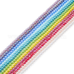 11Strands 11 Colors Electroplate Opaque Glass Beads Strands&nbsp;GLAA-TA0004-34