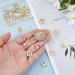 AHADEMAKER 44Pcs 4 Styles 201/304 Stainless Steel Pendants&nbsp;FIND-GA0006-94G