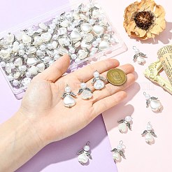 70Pcs 7 Styles ABS Plastic Pearl with Alloy Pendants&nbsp;PALLOY-CJ00186