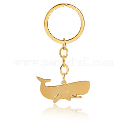 6Pcs Whale Stainless Steel Pendants Keychain&nbsp;KEYC-BBC0001-12B