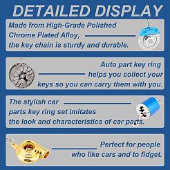 6Pcs 6 Style Alloy Keychains&nbsp;KEYC-OC0001-25