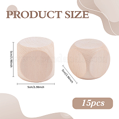 Unfinished Wood Dice&nbsp;WOOD-WH0026-51C