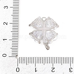 Brass Micro Pave Clear Cubic Zirconia Pendants&nbsp;KK-D225-05P