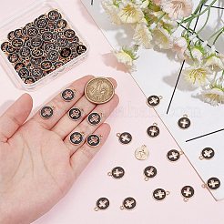 100Pcs Light Gold Plated Alloy Enamel Pendants&nbsp;ENAM-AR0001-75