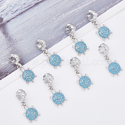20Pcs Alloy Cadet Blue Enamel European Dangle Charms&nbsp;MPDL-DC0001-02