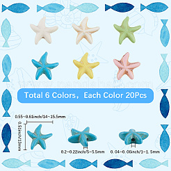 120Pcs 6 Styles Dyed Synthetic Turquoise Beads&nbsp;G-SC0003-48