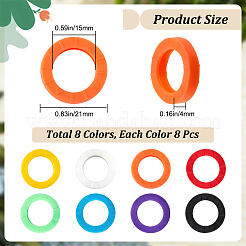 64Pcs 8 Colors Silicone Key Caps&nbsp;AJEW-GF0008-39