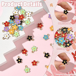 35Pcs 7 Colors Alloy Enamel Charms&nbsp;ENAM-YW0006-67