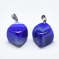 Natural Banded Agate/Striped Agate Pendants&nbsp;G-T122-19D