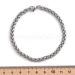 Tarnish Resistant 304 Stainless Steel Wheat Chains Bracelets&nbsp;BJEW-O091-04P