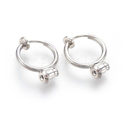 Brass Clip-on Hoop Earrings&nbsp;KK-L168-04P