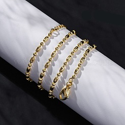 Rack Plating Brass Oval Link Chain Necklace&nbsp;NJEW-A035-06G-02