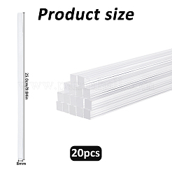 Transparent Acrylic Square Stick&nbsp;OACR-WH0037-57C