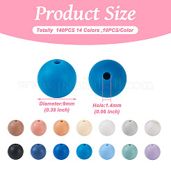 140Pcs 14 Colors Food Grade Eco-Friendly Silicone Beads&nbsp;SIL-TA0001-32