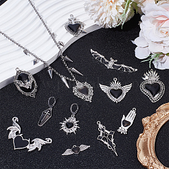 12Pcs 12 Styles Gothic Style Zinc Alloy Enamel Pendants&nbsp;ENAM-SC0007-99