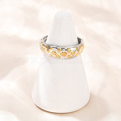 304 Stainless Steel Double Color Cuff Rings&nbsp;RJEW-S635-01GP-08