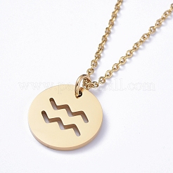 304 Stainless Steel Pendant Necklaces&nbsp;NJEW-E147-01G