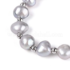 Adjustable Pearl and Brass Beaded Slider Bracelets&nbsp;BJEW-T022-15B