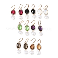 Brass Micro Pave Cubic Zirconia Dangle Earrings&nbsp;EJEW-G471-10G