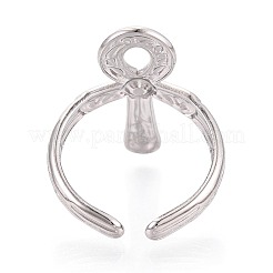 Ankh Cross 304 Stainless Steel Open Cuff Ring Components&nbsp;STAS-N108-60P
