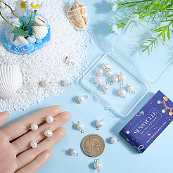 30Pcs 2 Colors Natural Cultured Freshwater Pearl Potato Connector Charms&nbsp;PALLOY-SC00012