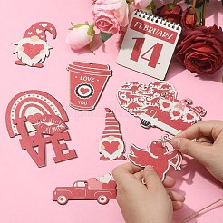 30Pcs 10 Styles Single Face Printed Wood Big Pendants Kit&nbsp;WOOD-CJC0011-11