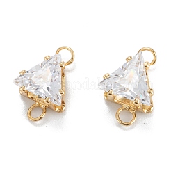Brass Clear Cubic Zirconia Links&nbsp;ZIRC-G170-08G