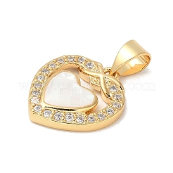 Rack Plating Brass Enamel Micro Pave Clear Cubic Zirconia Pendants&nbsp;KK-K380-04G-01
