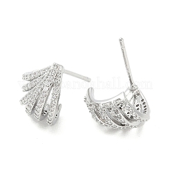 Rack Plating Brass Micro Pave Clear Cubic Zirconia Stud Earrings&nbsp;EJEW-M260-19P