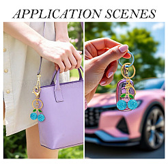 Handmade Polymer Clay Rhinestone Cherry Keychains&nbsp;KEYC-TAC00070