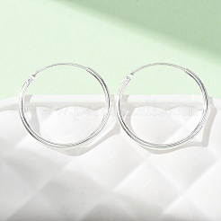 925 Sterling Silver Huggie Hoop Earrings&nbsp;EJEW-C179-05A-S