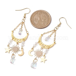 Moon & Star & Sun Alloy Chandelier Earrings&nbsp;EJEW-JE05719