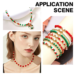 1600Pcs 8 Styles Christmas Theme DIY Round ABS Plastic & Acrylic Beads Findings Kits&nbsp;DIY-AR0004-47