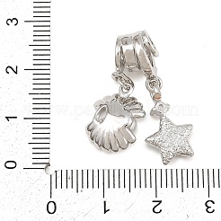 Brass Micro Pave Clear Cubic Zirconia Dangle Beads&nbsp;CU-CBAF1EE-08P