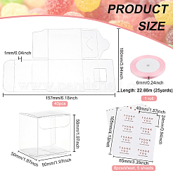 40Pcs Square PET Clear Party Favor Gift Box&nbsp;DIY-BC0006-41A
