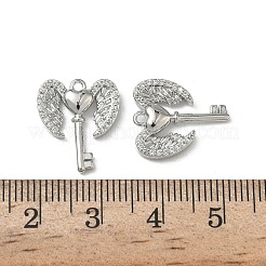 Brass Micro Pave ClearCubic Zirconia Pendants&nbsp;KK-A280-10P