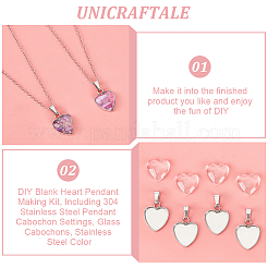 DIY Blank Heart Pendant Making Kit&nbsp;DIY-UN0005-51